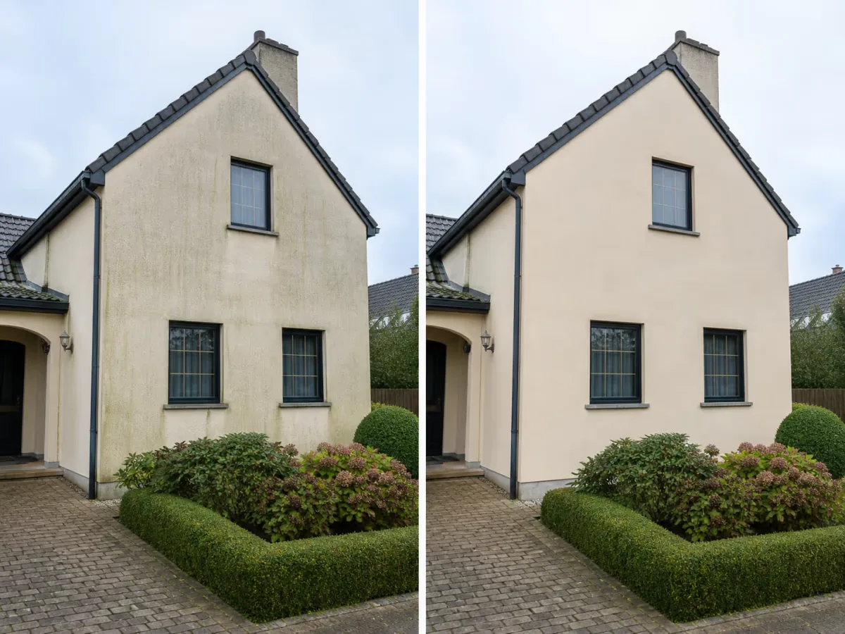 Gereinigde crepi gevel van een woning in Nijlen